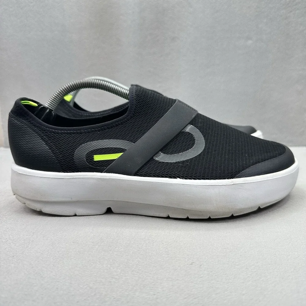 OOFOS OOmg Fibre Low Mens Size 11 Shoes Black Recovery Comfort Support Slip-On